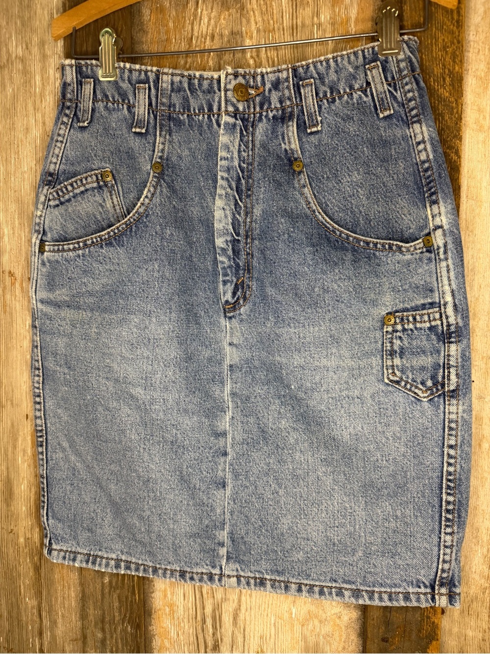 VTG 80s Levi’s Utility/Cargo Style Denim Skirt Made in USA: Size Medium - Picture 2 of 15
